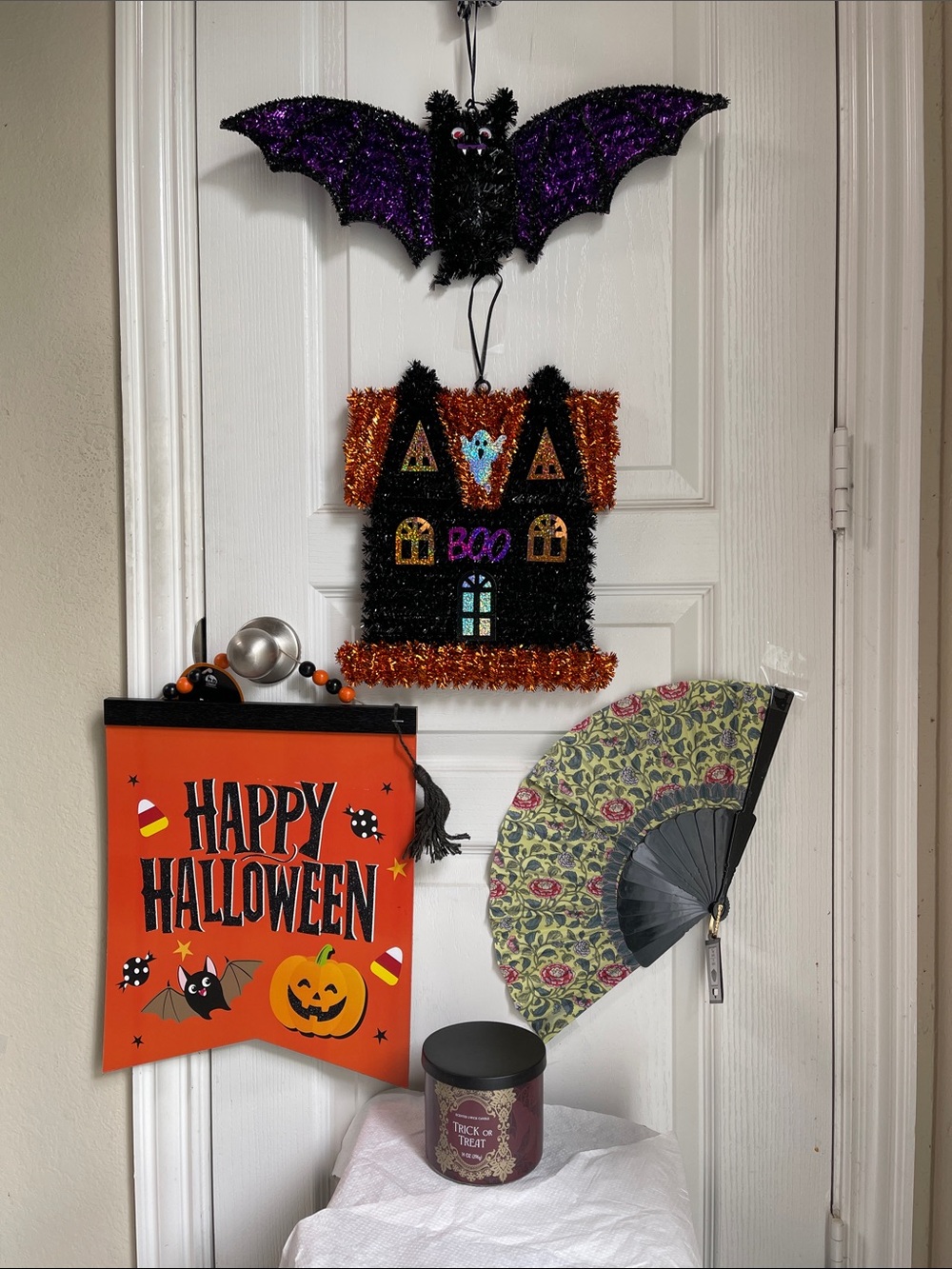 Halloween Door Banner and Decorations Set - Purple & Orange
